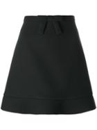 Red Valentino Bow Derail A-line Skirt, Size: 44, Black, Viscose/polyester