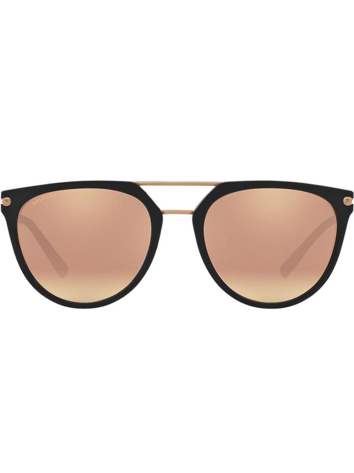 Bulgari Round Aviator Sunglasses - Black