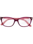 Tom Ford Eyewear Square Frame Glasses, Pink/purple, Acetate