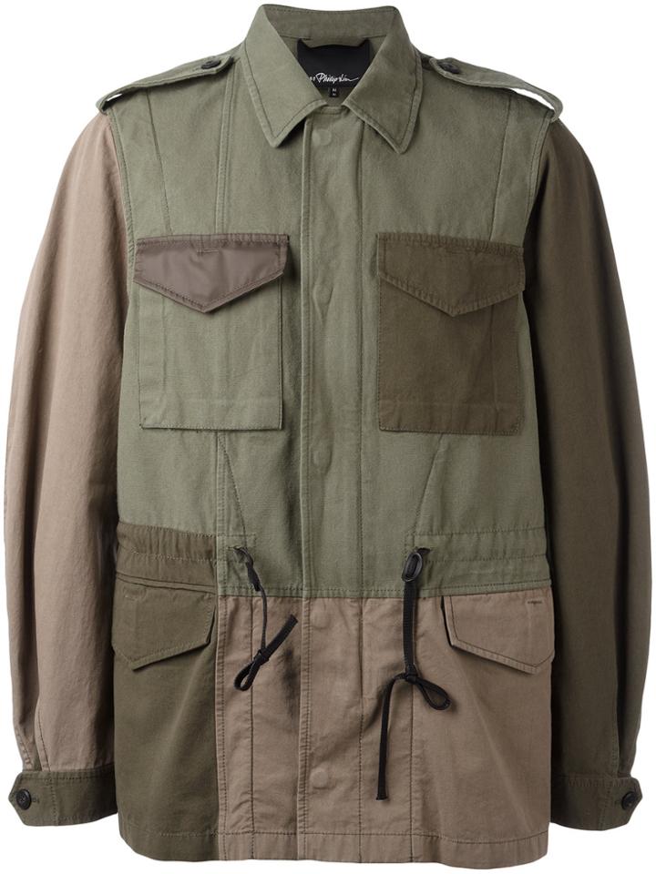 3.1 Phillip Lim Patchwork Field Jacket - Green