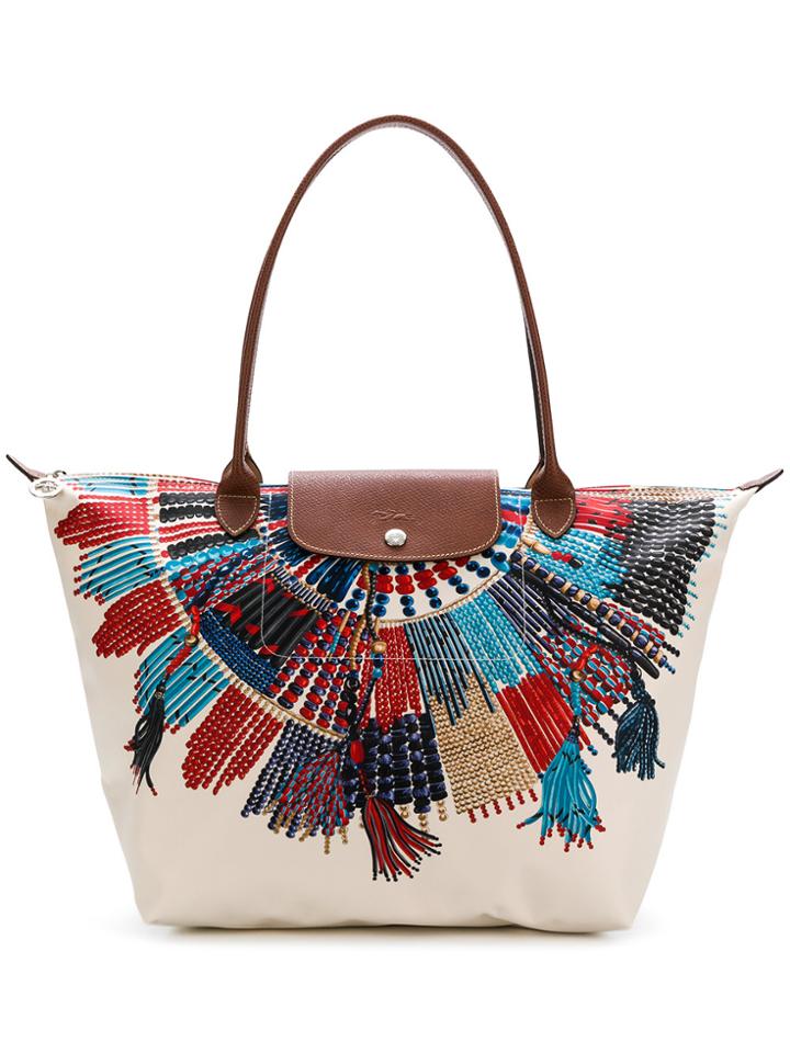 Longchamp Printed Details Tote - Nude & Neutrals