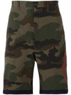 Moncler Camouflage Print Shorts, Men's, Size: 50, Brown, Cotton