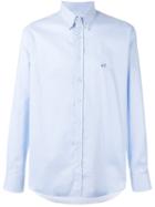 Etro - Embroidered Logo Shirt - Men - Cotton/linen/flax - 40, Blue, Cotton/linen/flax