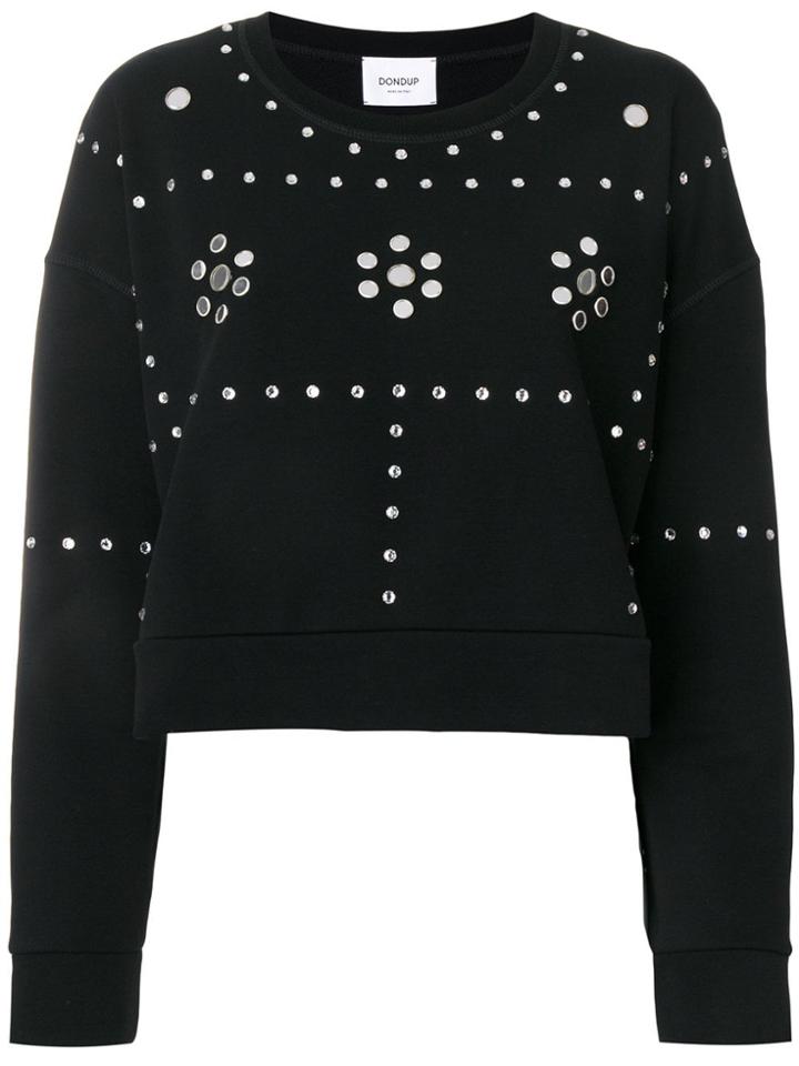 Dondup Cropped Embellished Sweatshirt - Black