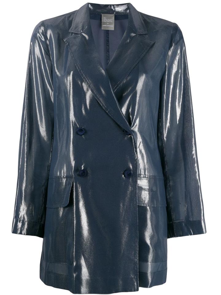 Lorena Antoniazzi Slick-finish Double-breasted Jacket - Silver