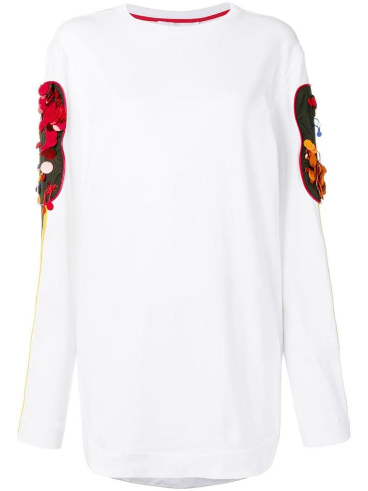 No Ka' Oi Embellished Sleeve Tee - White