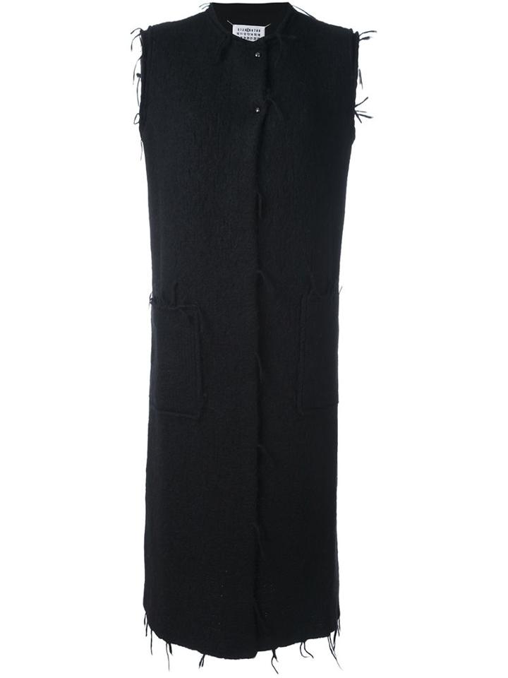 Maison Margiela Sleeveless Long Coat, Women's, Size: Small, Black, Polyamide/wool/alpaca