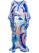 Emilio Pucci Acapulco Print Long Kaftan Dress - Blue