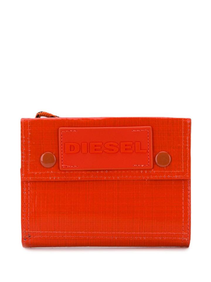 Diesel Logo Snap Detail Wallet - Orange