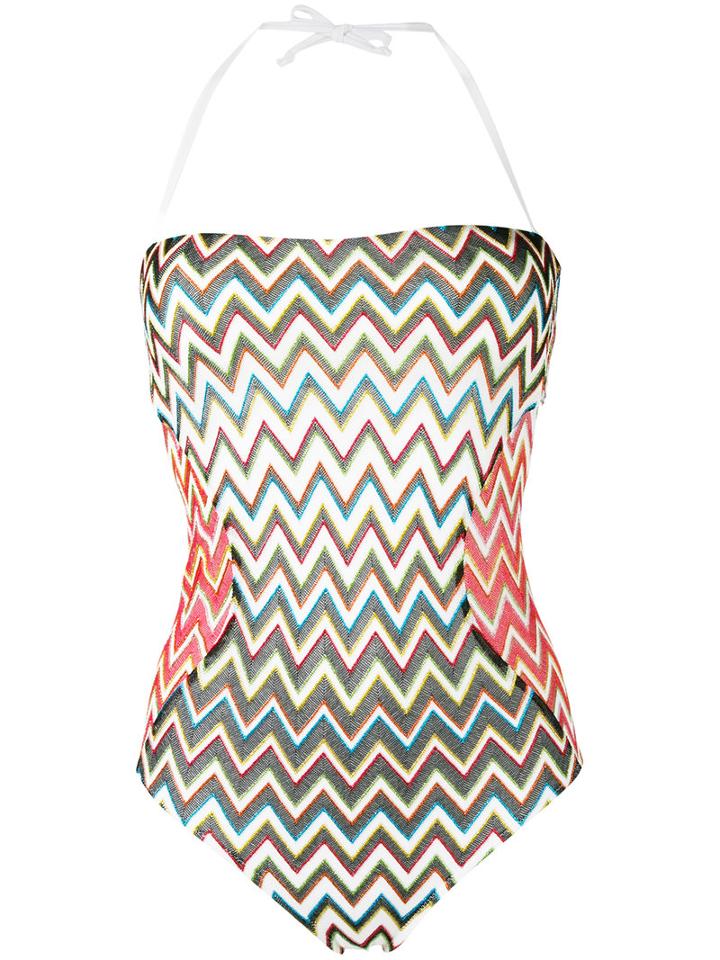 Missoni Zig Zag Swimsuit, Women's, Size: 44, Black, Viscose/cupro/polyester/spandex/elastane