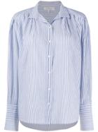 Frame Pleated Clean Collar Shirt - Blue