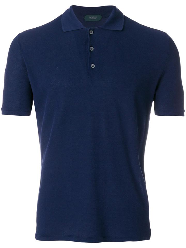 Zanone Pique Polo Shirt - Blue