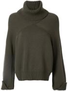 Rosetta Getty Cropped Panelled Jumper - Green
