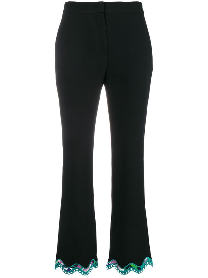 Emilio Pucci Embellished Cropped Trousers - Black