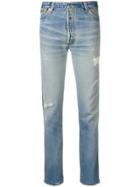 Re/done Levi's High Rise Ankle Crop Jeans - Blue
