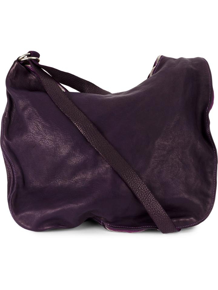 Guidi Zipped Shoulder Bag - Pink & Purple