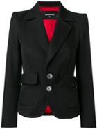 Dsquared2 Notched Lapel Blazer, Women's, Size: 38, Black, Cotton/silk/polyester