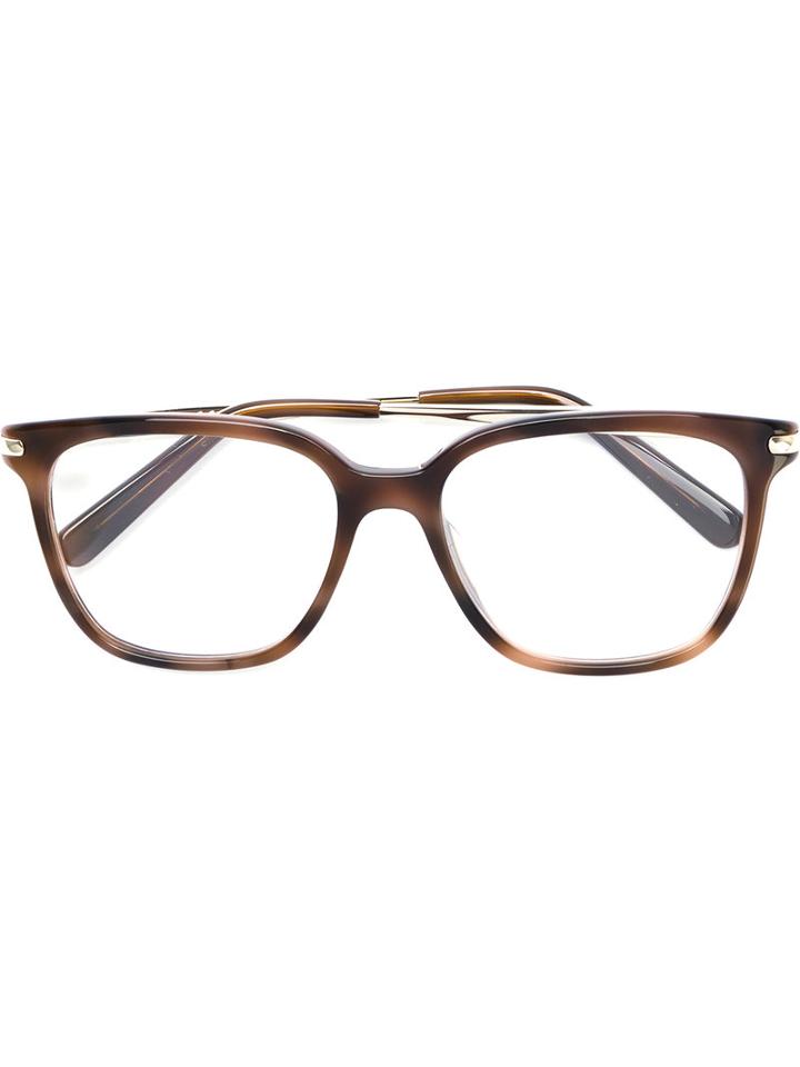 Chloe Eyewear - Square Frame Glasses - Women - Acetate/metal - 52, Brown, Acetate/metal