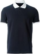 Moncler Contrast Collar Polo Shirt - Blue