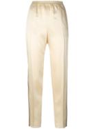 Gucci - Web-trimmed Trousers - Women - Silk/polyamide/acetate - 44, Nude/neutrals, Silk/polyamide/acetate