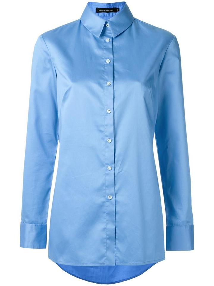 Andrea Marques Classic Shirt, Women's, Size: 42, Blue, Cotton