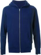 Anrealage Panelled Zip Hoodie, Men's, Size: 46, Blue, Cotton/polyurethane