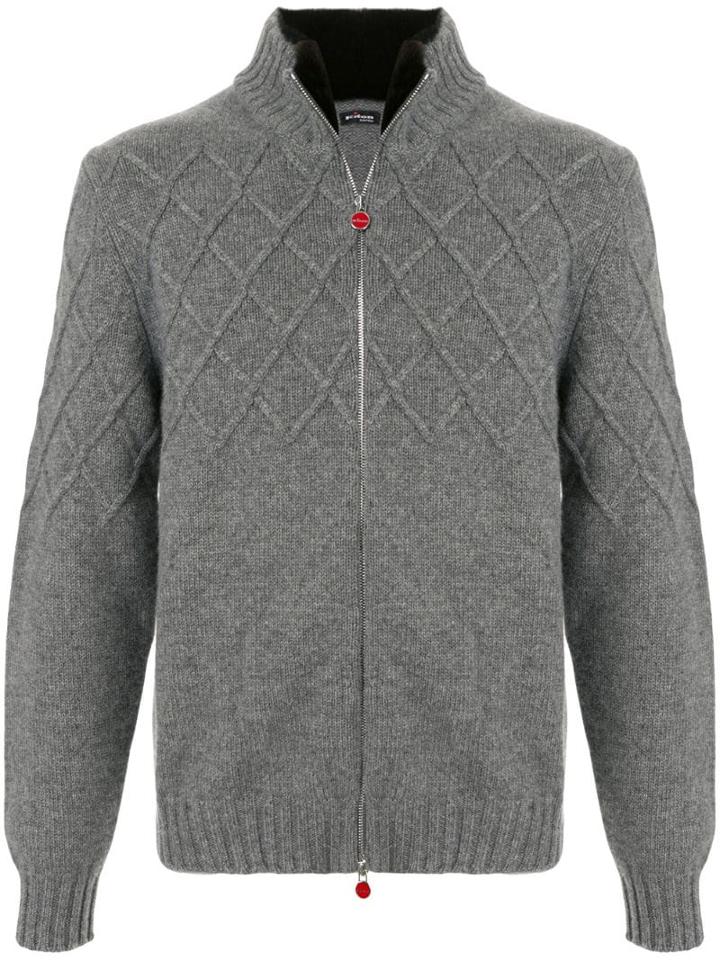 Kiton Textured-knit Cardigan - Grey