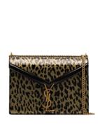 Saint Laurent Cassandra Medium Metallic Leopard-print Shoulder Bag -