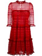 Alexander Mcqueen - A-line Mini Dress - Women - Silk/cotton/polyamide/viscose - M, Women's, Red, Silk/cotton/polyamide/viscose