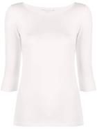Majestic Filatures Cropped Sleeves Jumper - White