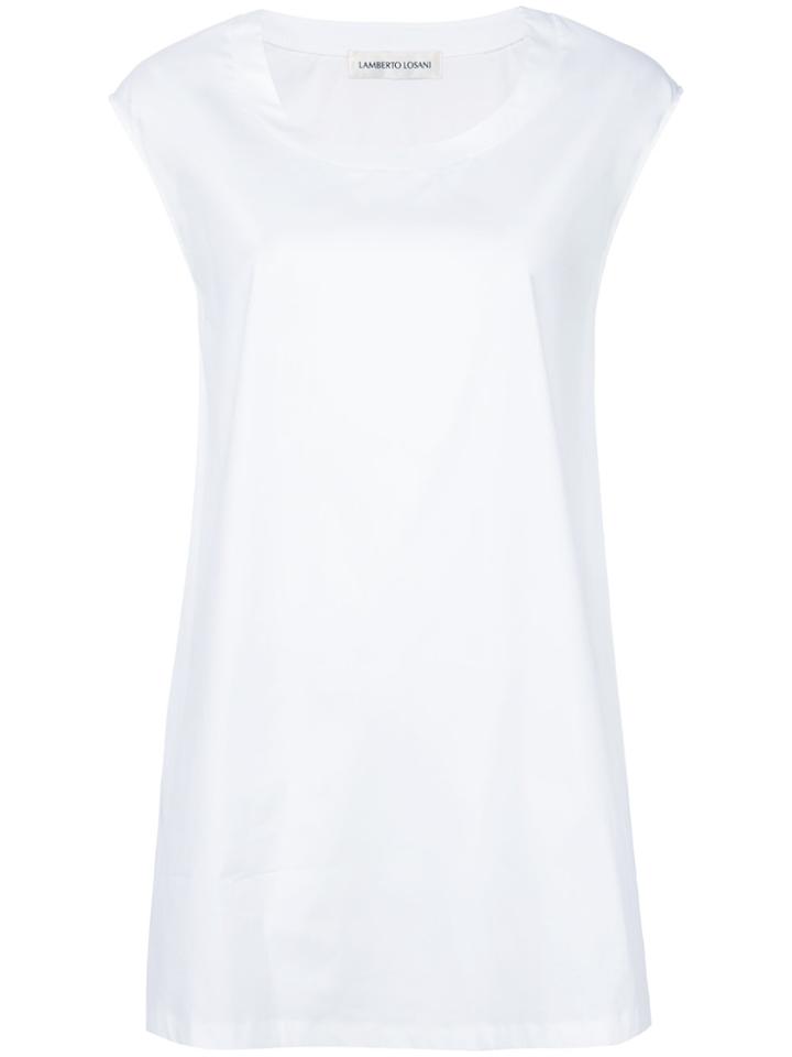 Lamberto Losani Scoop Neck Sleeveless Blouse - White