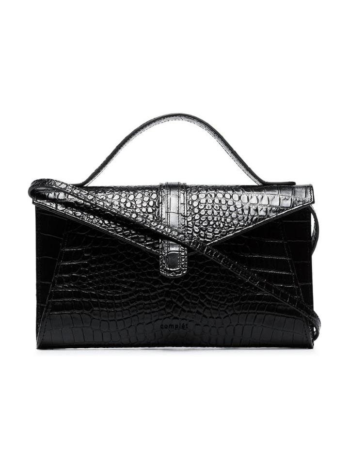Complét Black Mika Mini Crocodile-embossed Leather Shoulder Bag