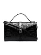 Complét Black Mika Mini Crocodile-embossed Leather Shoulder Bag