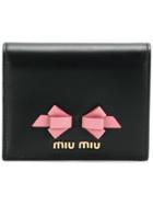 Miu Miu Bow Mini Wallet - Black