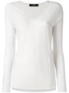 Steffen Schraut V Neck Sweater, Women's, Size: 40, White, Polyamide/polyester/viscose/cashmere