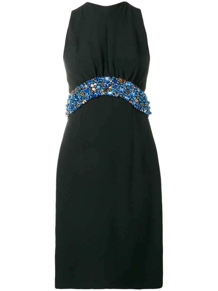 Prada Embellished Sleeveless Dress - Black