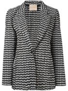 Erika Cavallini Zig-zag Pattern Blazer, Women's, Size: 42, Black, Cotton/polyester/polyamide
