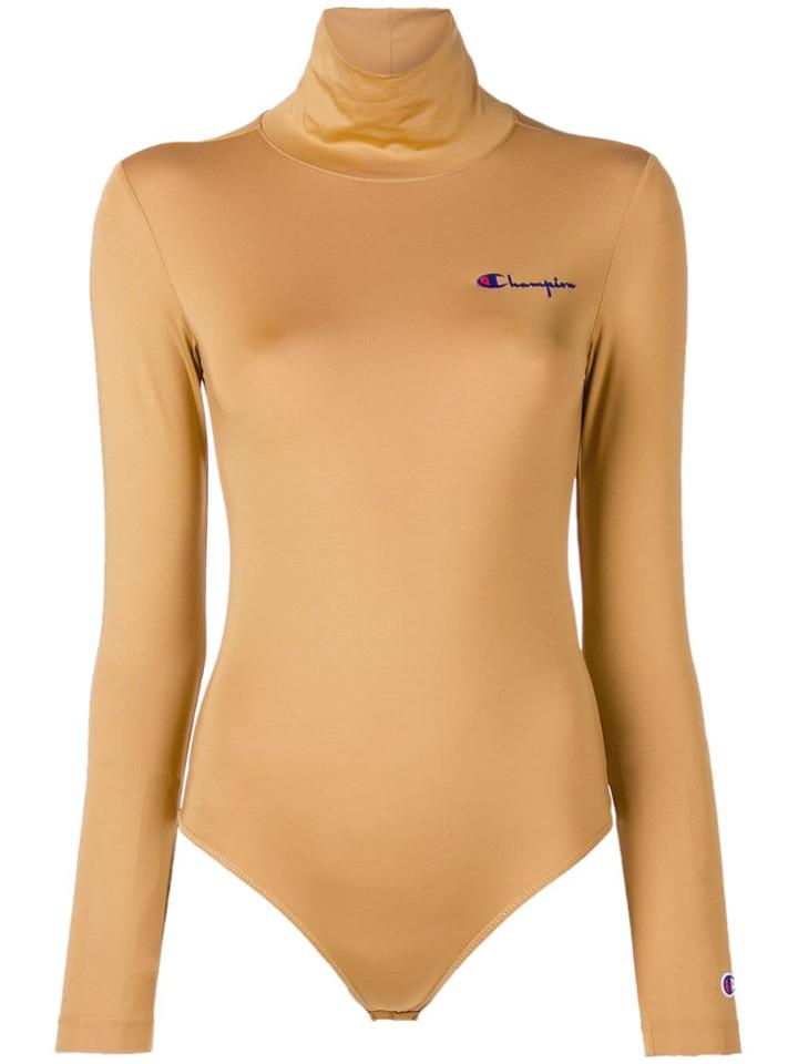 Champion Fitted Turtleneck Bodysuit - Nude & Neutrals