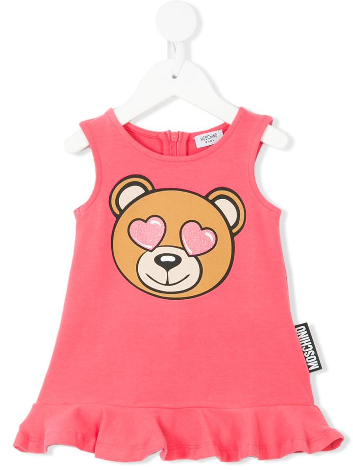 Moschino Kids - Bear Print Dress - Kids - Cotton/spandex/elastane - 18 Mth, Pink/purple