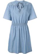 Sonia By Sonia Rykiel Denim Panel Trim Detail Tie Neck Dress