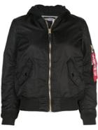Alpha Industries Hooded Bomber Jacket - 012 Black
