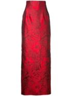 Bambah - Rose Jacquard Skirt - Women - Silk - 12, Red, Silk