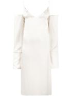 Michael Lo Sordo Cold-shoulder Silk Midi-dress - Nude & Neutrals