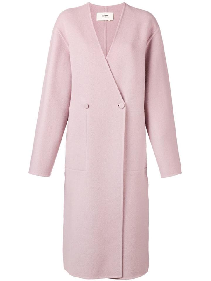 Ports 1961 Double Breasted Coat - Pink