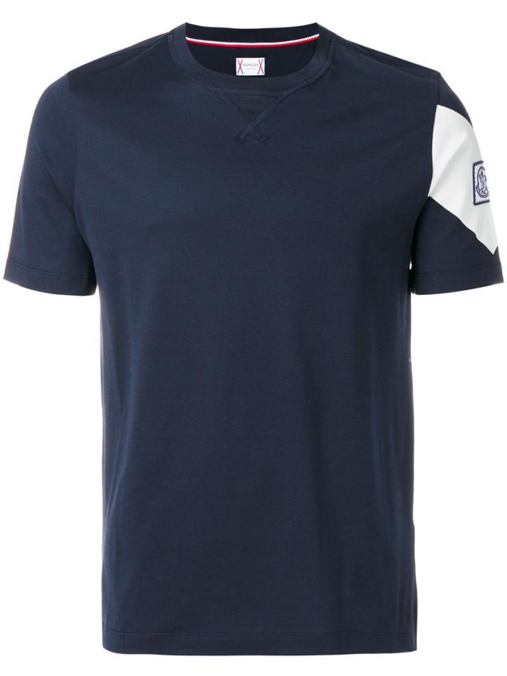 Moncler Gamme Bleu Logo Patch T-shirt - Blue