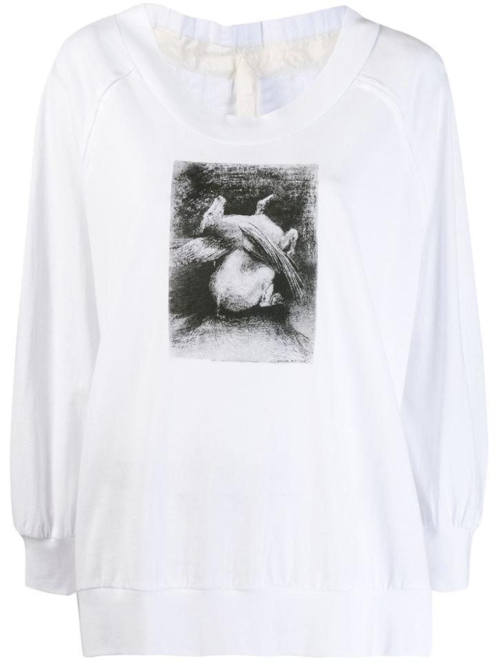 Ann Demeulemeester 'pegasus' Printed Top - White