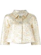 Dolce & Gabbana Floral Brocade Jacket, Women's, Size: 42, Grey, Silk/acrylic/lurex/acetate