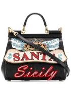 Dolce & Gabbana Sicily Appliquéd Tote - Black