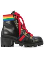 Gucci Rainbow Combat Boots - Black