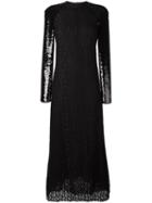 Giamba Lace Long Flared Dress, Women's, Size: 38, Black, Polyamide/polyester/polypropylene/viscose